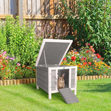 Load image into Gallery viewer, Deluxe Wooden Rabbit Hutch: Safe, Stylish Home for Bunnies &amp; Small Pets
