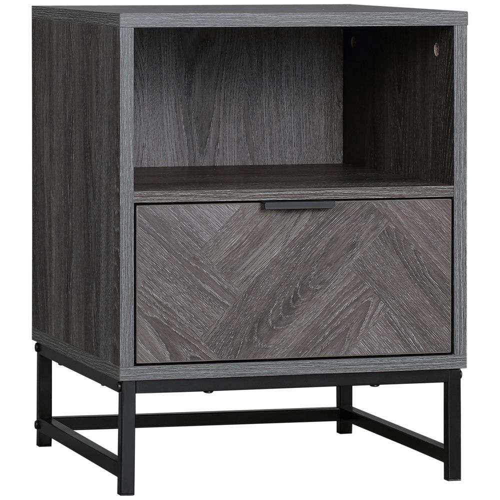 Industrial Chic Nightstand with Drawer & Shelf - Versatile Table for Any Space