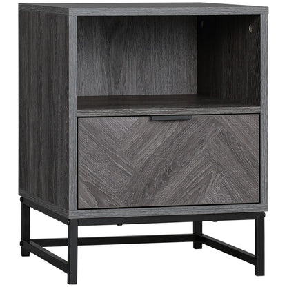 Industrial Chic Nightstand with Drawer & Shelf - Versatile Table for Any Space