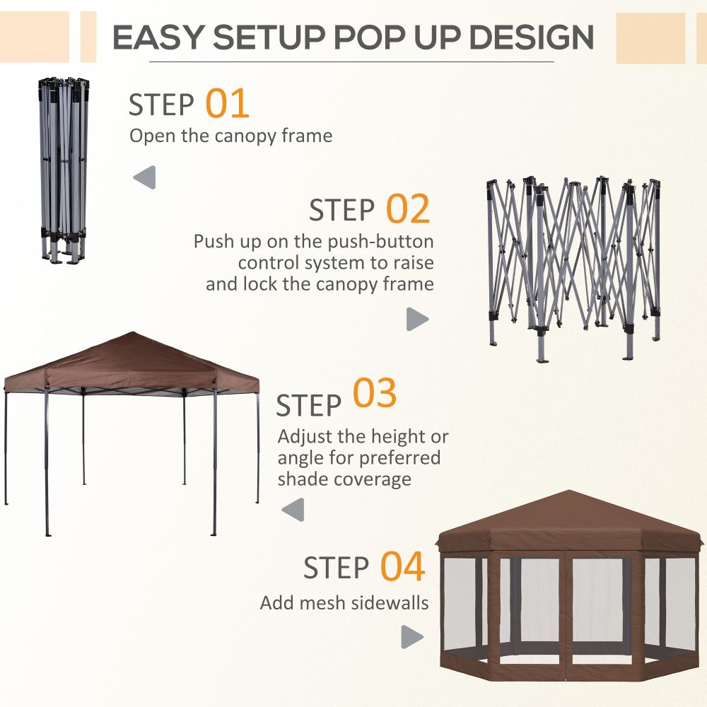 Adjustable Hexagonal Gazebo with Mosquito Net - Versatile Outdoor Shelter!