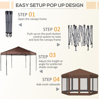 Adjustable Hexagonal Gazebo with Mosquito Net - Versatile Outdoor Shelter!