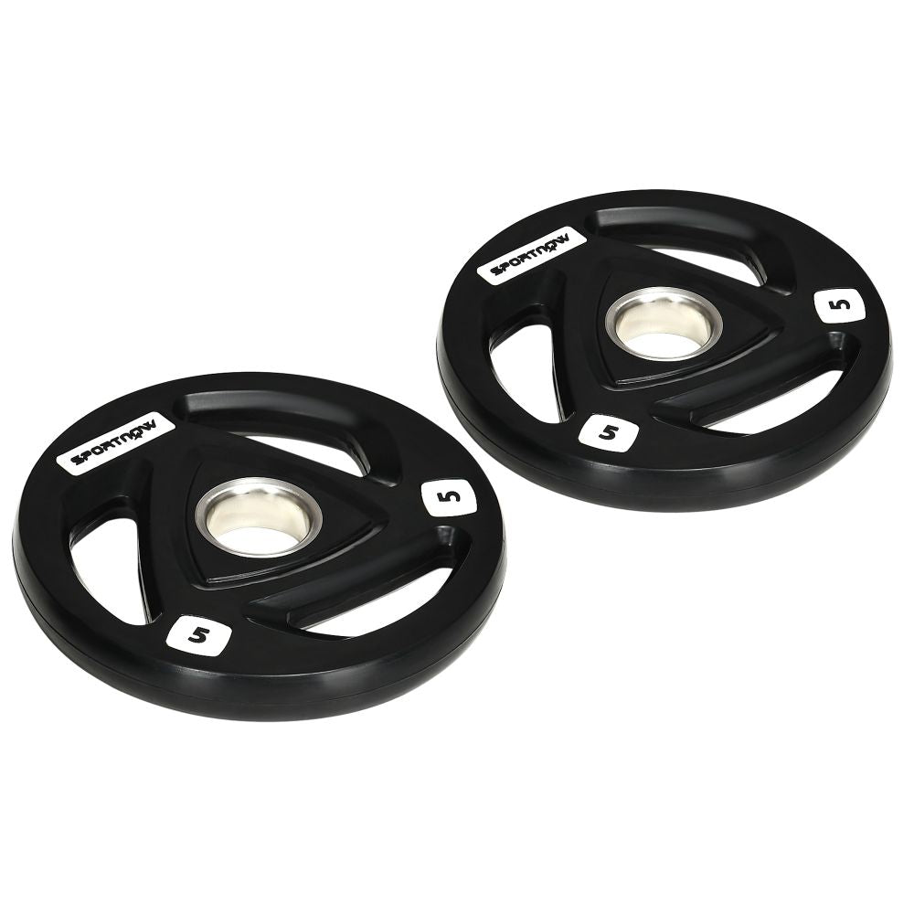 Tri-Grip Olympic Weight Plates Set - 2x 5kg Barbell Weights for Strength Training