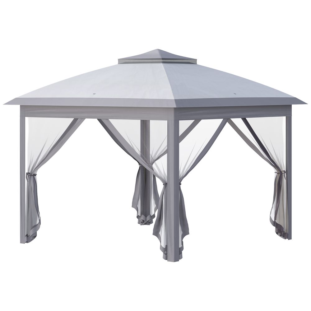 Outsunny Adjustable Pop-Up Gazebo Canopy Tent with Carry Bag – Grey