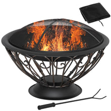 Load image into Gallery viewer, Antique Bronze Fire Bowl: Elegant Outdoor Heater for Cozy Evenings
