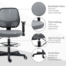Load image into Gallery viewer, Vinsetto Adjustable Draughtsman Chair - Comfort for Tall Desks &amp; Workspaces
