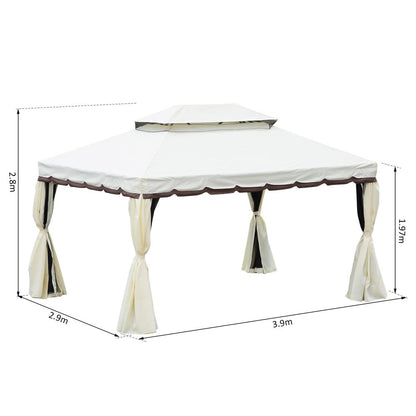 Elegant 3x4m Vented Aluminum Gazebo - Cream White for Perfect Outdoor Gatherings