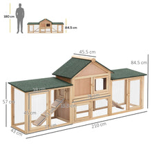 Load image into Gallery viewer, Deluxe Wooden Rabbit Hutch with Slide-Out Tray &amp; Spacious Outdoor Run

