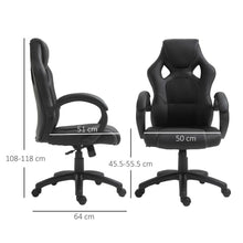 Load image into Gallery viewer, Executive Racing Swivel Gaming Office Chair PU Leather Computer Desk Chair Black

