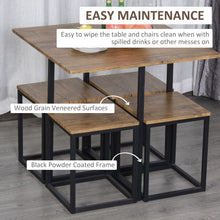 Load image into Gallery viewer, Stylish 5-Piece Black/Brown MDF &amp; Steel Dining Set - Modern Bar Table &amp; Stools
