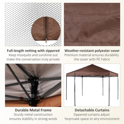 Adjustable Hexagonal Gazebo with Mosquito Net - Versatile Outdoor Shelter!
