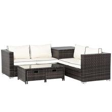 Load image into Gallery viewer, Stylish 4-Piece Rattan Wicker Sofa Set with Storage Tables - Perfect for Outdoors!

