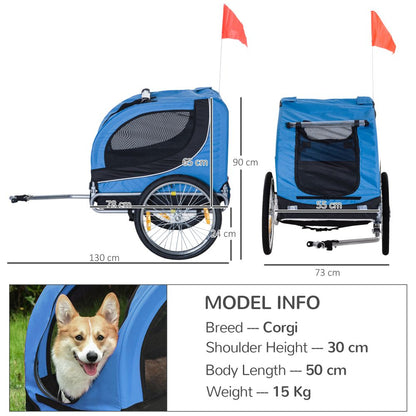 Stylish Pet Bike Trailer: Safe Travel Carrier for Small Dogs & Cats