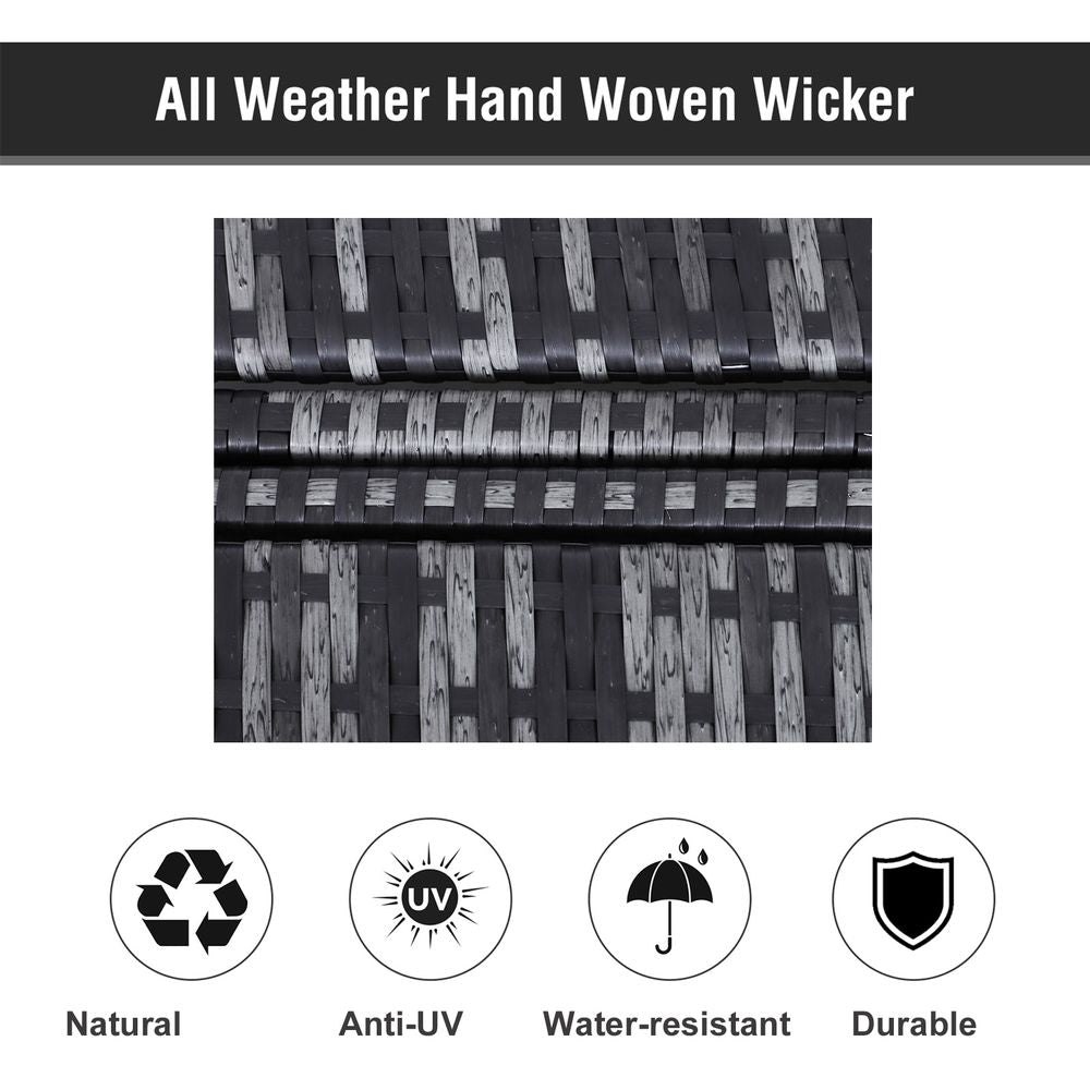 Double Adjustable Rattan Lounger Set with Cushions - Stylish Outdoor Comfort