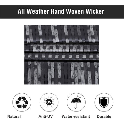 Double Adjustable Rattan Lounger Set with Cushions - Stylish Outdoor Comfort