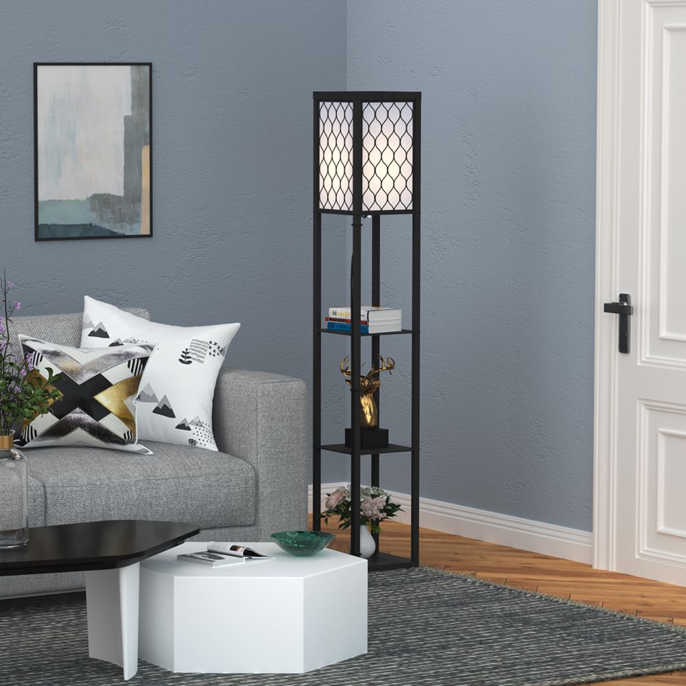 Modern 4-Tier Shelf Floor Lamp - Stylish Lighting & Storage Solution
