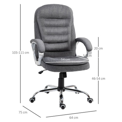 Office Chair Rock 360 Degree Swivel Adjustable Height Lumbar Support Vinsetto