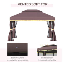 Load image into Gallery viewer, Premium 4m x 3m Metal Frame Gazebo with Mesh Curtains &amp; Ground Stakes
