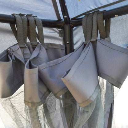 Outsunny 3x3M Metal Gazebo Canopy - Elegant 2-Tier Roof for Garden Parties