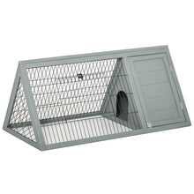 Load image into Gallery viewer, Cozy Triangle Rabbit Hutch with Outdoor Space - Ideal for Bunnies &amp; Guinea Pigs
