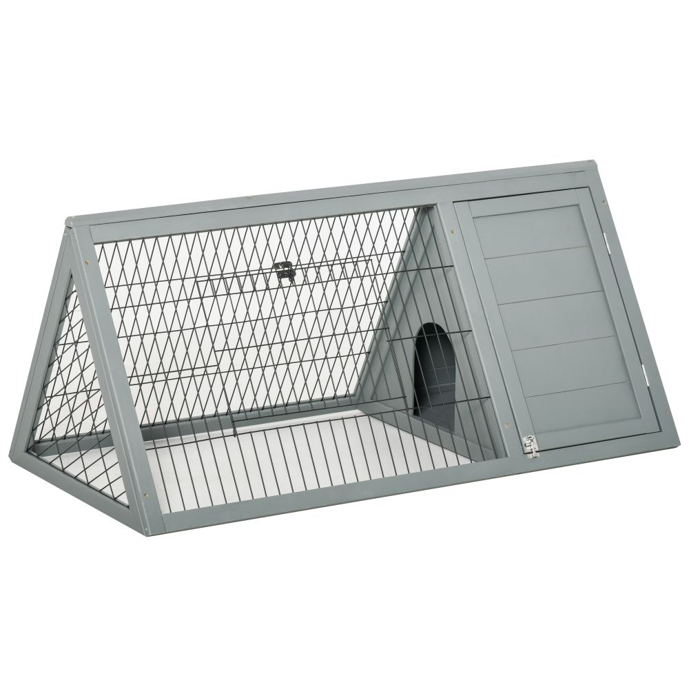 Cozy Triangle Rabbit Hutch with Outdoor Space - Ideal for Bunnies & Guinea Pigs