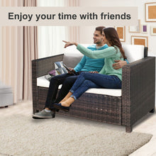 Load image into Gallery viewer, Outsunny Cozy 2-Seater Outdoor Sofa with Thick Cushions &amp; Rattan Table
