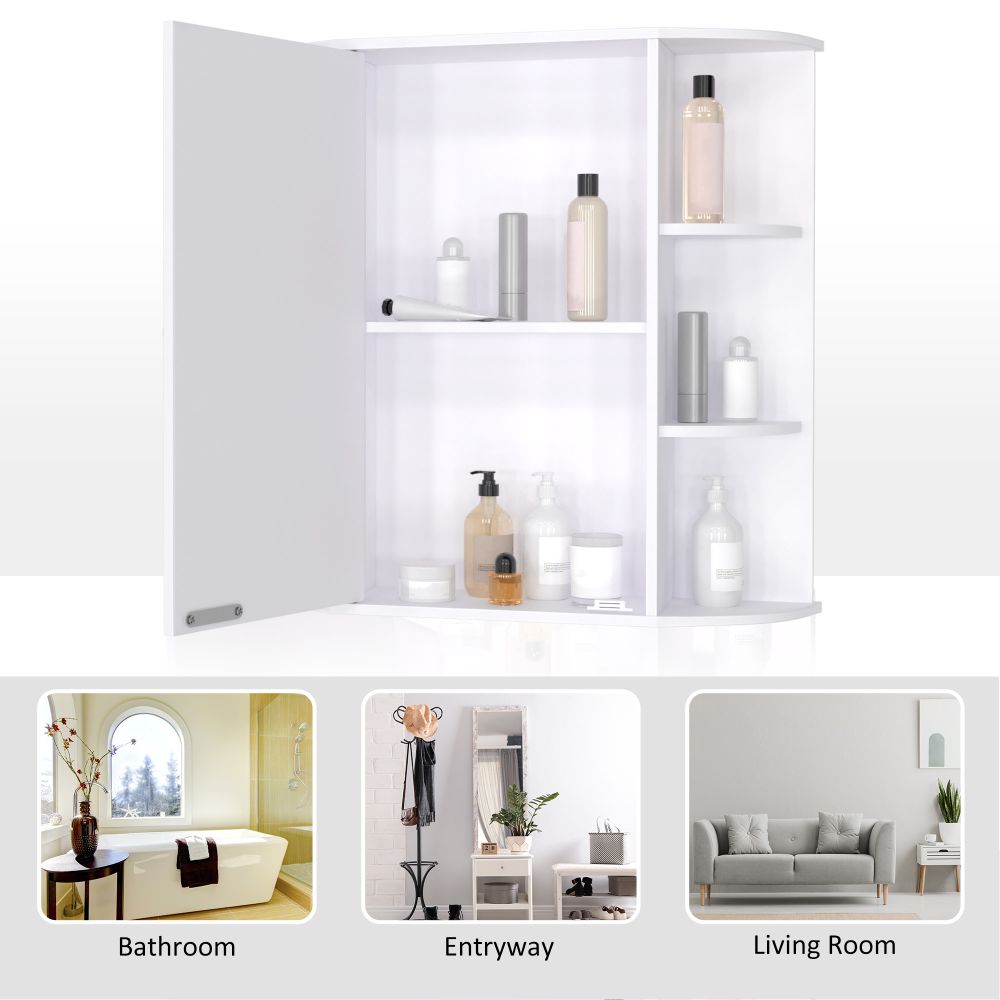 Stylish Wall-Mounted Bathroom Cabinet with Mirror & Adjustable Storage
