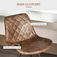 Load image into Gallery viewer, Retro-Chic HOMCOM Set of 2 Padded Bar Stools with Steel Frame - Brown
