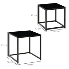 Load image into Gallery viewer, Elegant Nesting Side Tables Set with Tempered Glass Top - Modern Black Design
