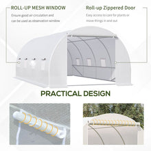 Load image into Gallery viewer, Outsunny 6x3m Walk-In Polytunnel Greenhouse with Zipper &amp; 8 Windows
