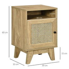 Load image into Gallery viewer, Chic Rattan Nightstand: Stylish Bedside Table with Storage &amp; Natural Touch

