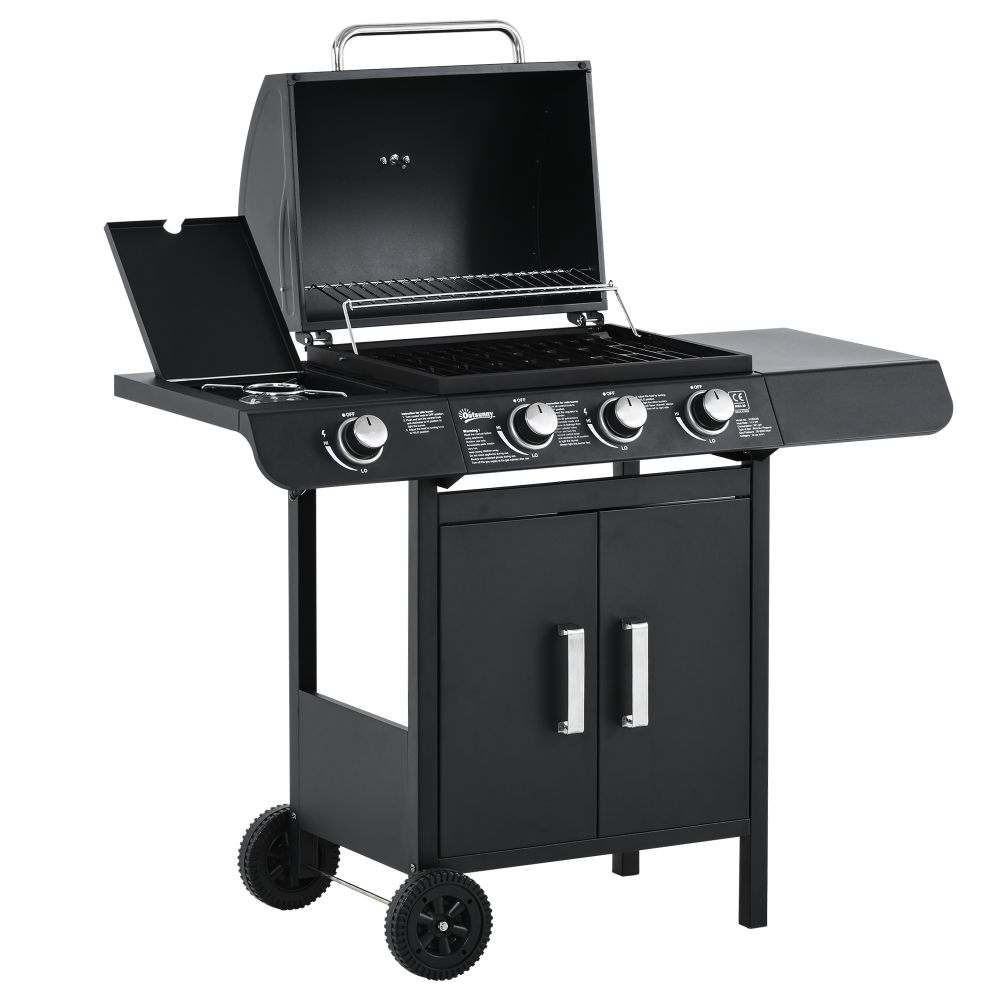 Ultimate Deluxe 3+1 Burner Gas BBQ Grill with Easy-Read Thermometer