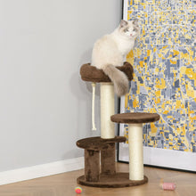 Load image into Gallery viewer, PawHut Deluxe Cat Tree: 2 Perches, Scratch Post &amp; Fun Hanging Rope!
