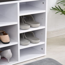 Load image into Gallery viewer, Stylish PU Leather 14-Compartment Shoe Storage Bench - Organize with Ease!
