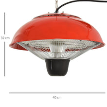 Load image into Gallery viewer, Patio Heater 1500W Electric Aluminium Ceiling Hanging Garden Light Lamp
