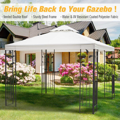 Elegant Cream 3m x 3m Vented Roof Metal Frame Garden Gazebo for Stylish Outdoor Living