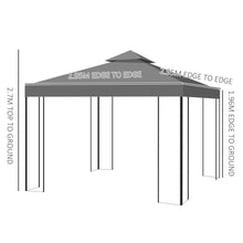 Load image into Gallery viewer, Elegant 3x3m Steel Gazebo Canopy - Perfect Outdoor Shelter for Garden Parties!
