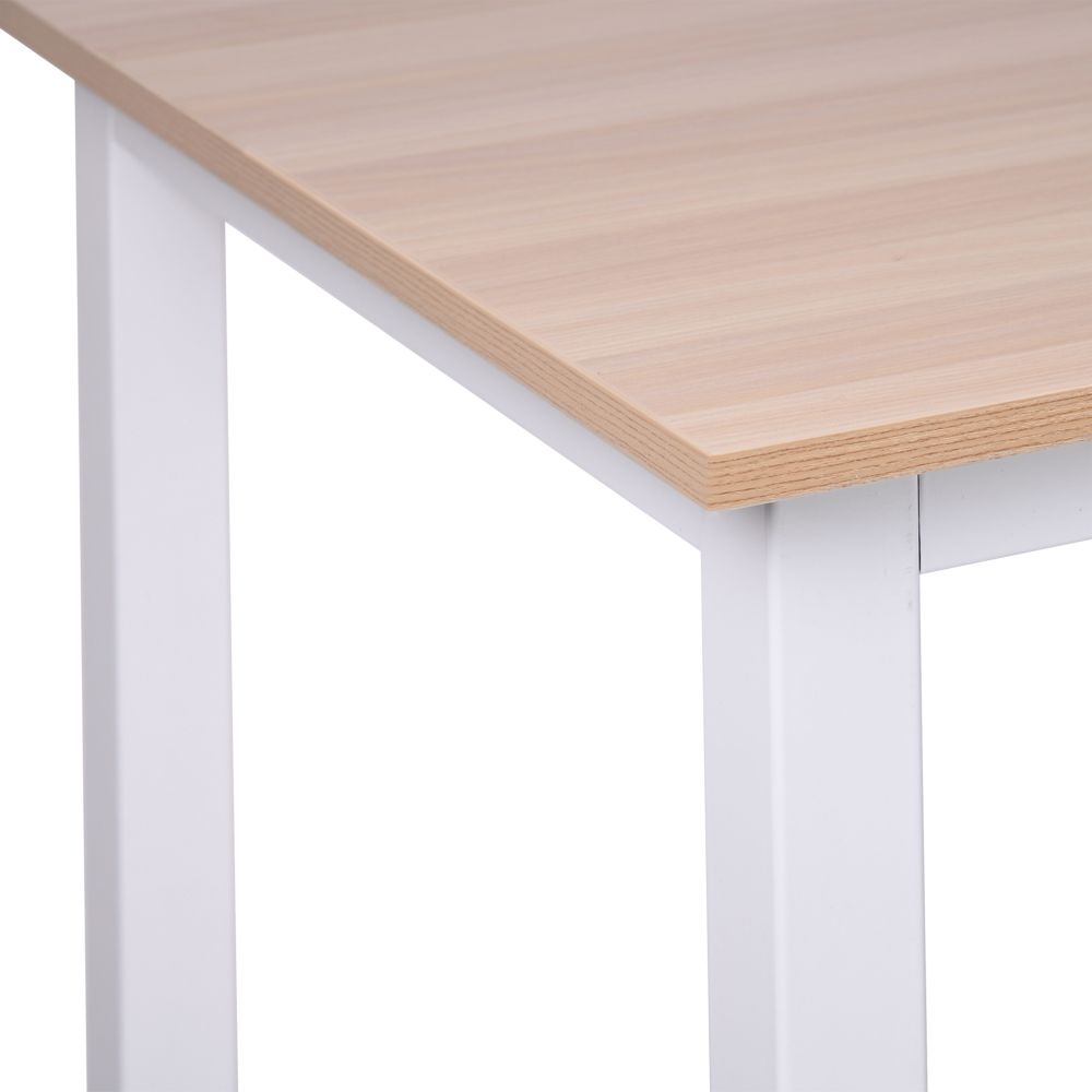 Modern Oak Grain Computer Desk with Durable White Metal Frame - Stylish & Functional