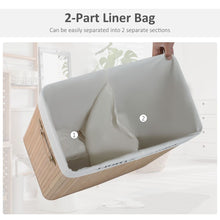 Load image into Gallery viewer, Eco-Friendly Bamboo Laundry Basket with Removable Liner &amp; Dual Compartments
