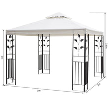 Load image into Gallery viewer, Elegant Cream 3m x 3m Vented Roof Metal Frame Garden Gazebo for Stylish Outdoor Living
