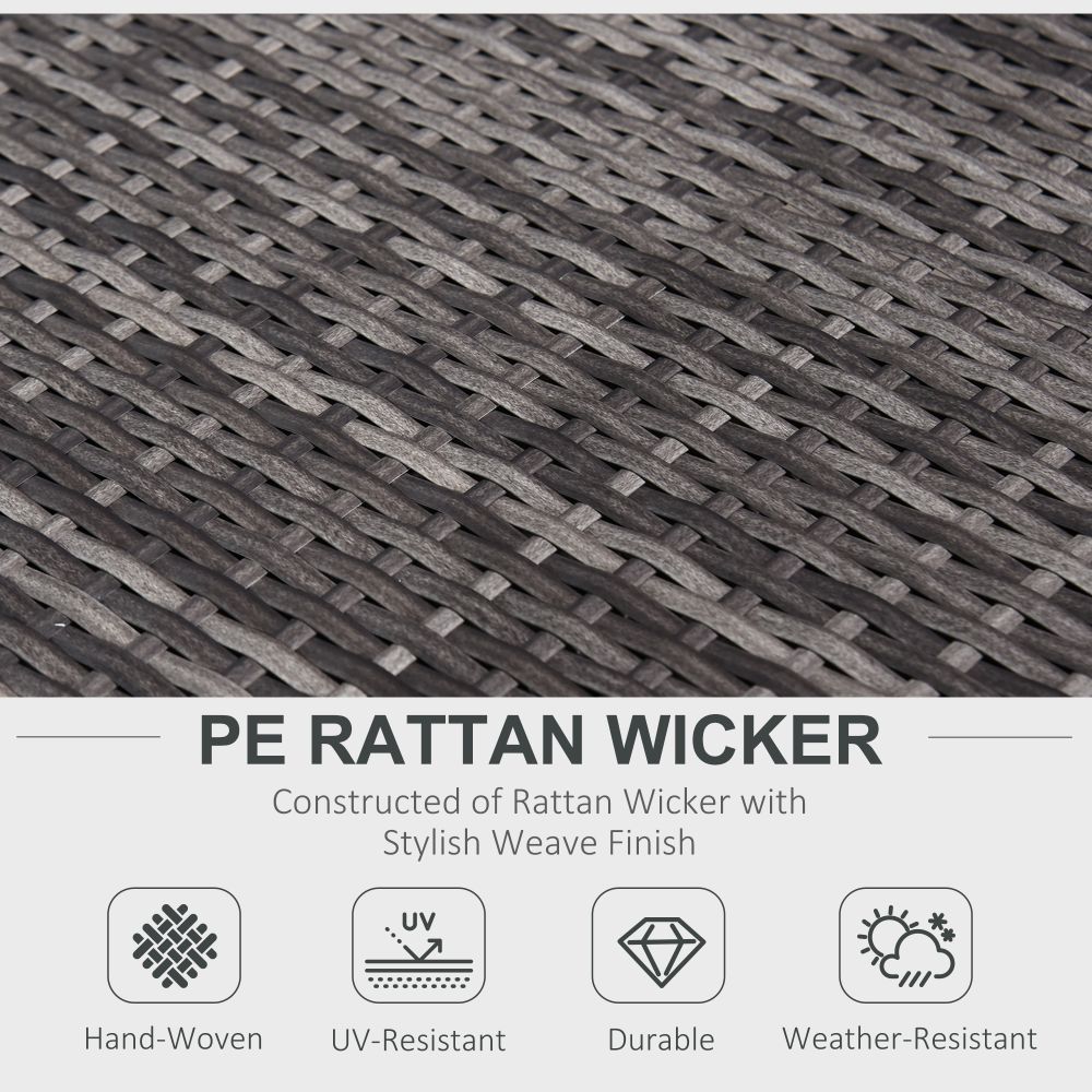 Outsunny Grey 6-Seater Rattan Sofa Set with Cushions - Stylish Comfort Awaits!