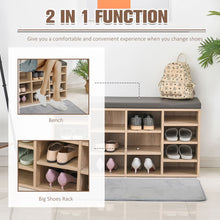Load image into Gallery viewer, Versatile 14-Compartment Multi-Storage Shoe Rack with Cushion &amp; Removable Shelves
