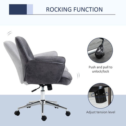 Vinsetto Ergonomic Swivel Desk Chair - Stylish Comfort in Deep Grey