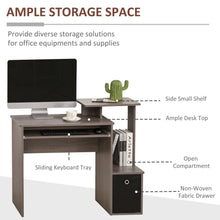 Load image into Gallery viewer, Stylish Grey Computer Desk with Storage Drawer &amp; Sliding Keyboard Tray
