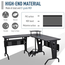Load image into Gallery viewer, Compact L-Shaped Corner Desk with Steel Frame &amp; CPU Holder for Home &amp; Gaming
