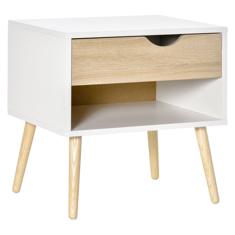 Modern Bedside Table with Drawer & Shelf - Stylish Nightstand Solution
