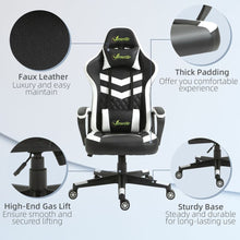 Load image into Gallery viewer, Ultimate Racing Gaming Chair with Lumbar Support &amp; Sleek Design - Black/White
