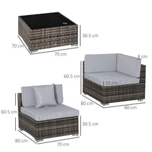 Load image into Gallery viewer, Outsunny 7PC Rattan Sectional Sofa Set with Table &amp; Cushions - Outdoor Elegance
