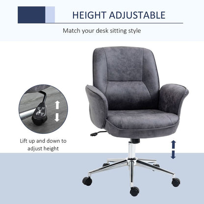 Vinsetto Ergonomic Swivel Desk Chair - Stylish Comfort in Deep Grey