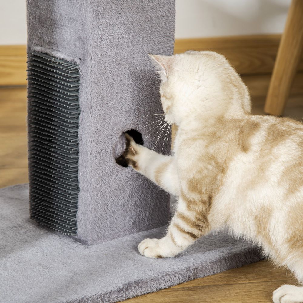 Ultimate Cat Scratching Post & Activity Centre - 79cm Grey Climber with Toys