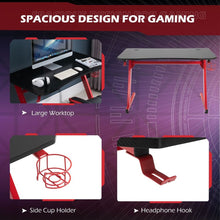 Load image into Gallery viewer, Ultimate Gaming Desk: Steel Frame, Cup Holder, Adjustable Feet &amp; Cable Organizer
